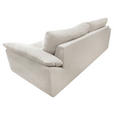 BIGSOFA  in Webstoff Creme  - Creme/Schwarz, KONVENTIONELL, Kunststoff/Textil (243/90,5/130cm) - Ambia Home