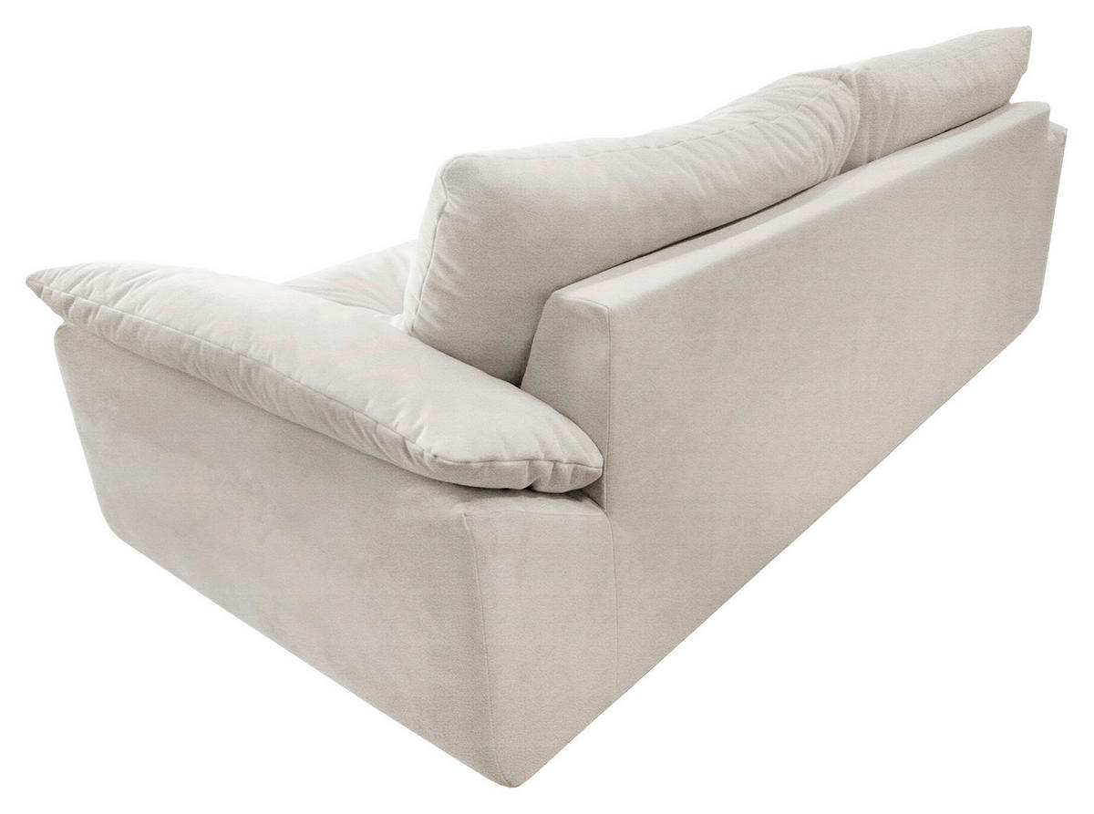 BIGSOFA Webstoff Creme  - Creme/Schwarz, KONVENTIONELL, Kunststoff/Textil (243/90,5/130cm) - Ambia Home