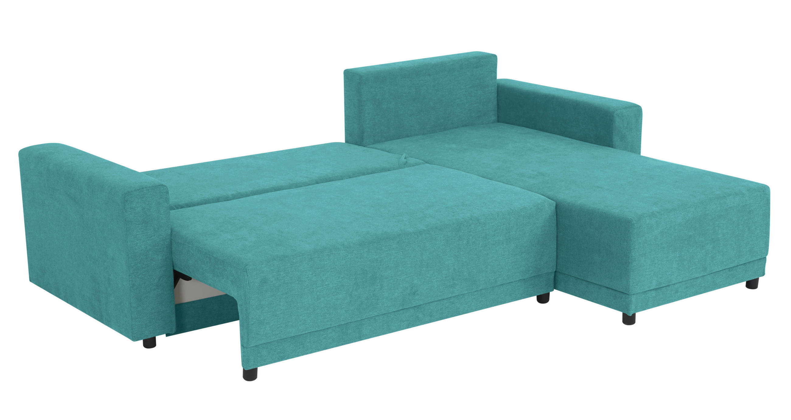 ECKSOFA in Mikrofaser Petrol  178/248 cm  - Petrol/Schwarz, Design, Kunststoff/Textil (178/248cm) - MID.YOU