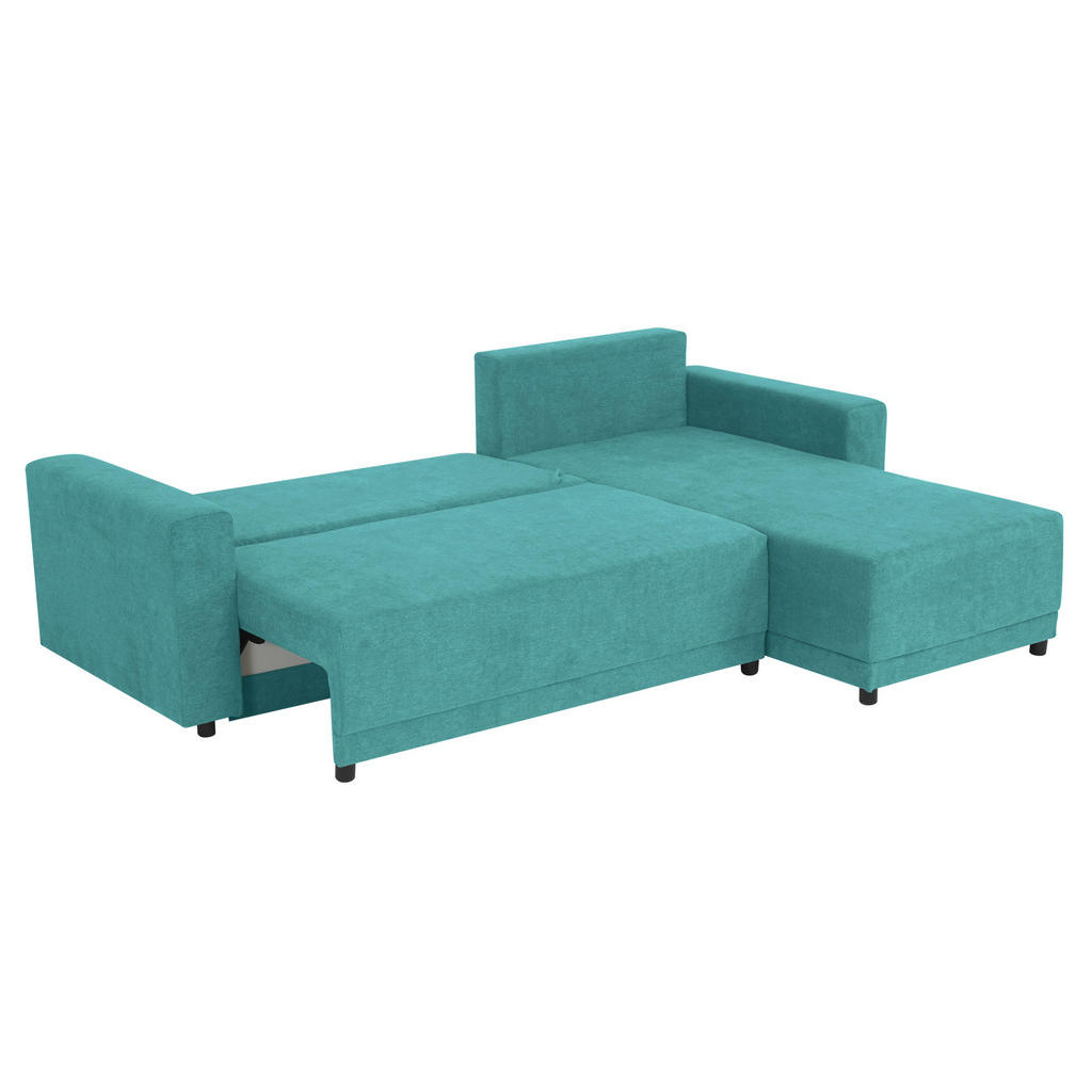 Thumbnail - Mid.you Ecksofa, Petrol, Textil, Uni, Füllung: Schaumstoff, L-Form, einmalig seitenverkehrt montierbar, 248x178 cm, Made...