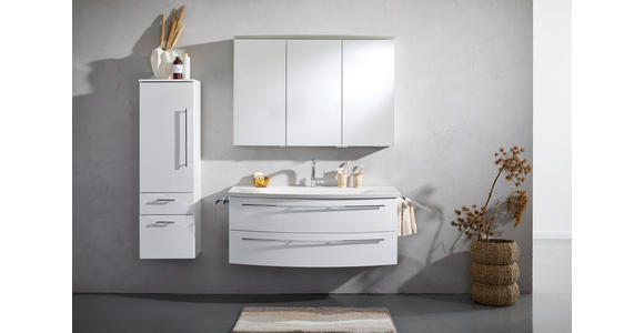BADEZIMMER in 120 cm - Weiß, Design, Holzwerkstoff/Stein (120cm) - Dieter Knoll