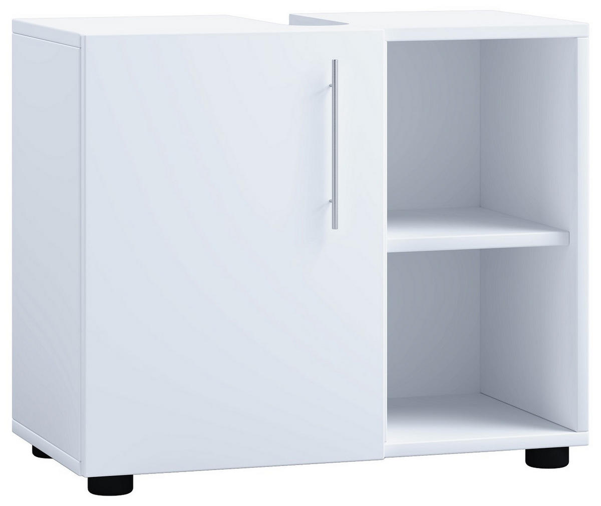 WASCHBECKENUNTERSCHRANK 60,2/50,7/29,6 cm  - Weiss/Schwarz, Modern, Holzwerkstoff/Kunststoff (60,2/50,7/29,6cm) - MID.YOU