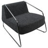 DESIGNSESSEL in Webstoff Dunkelgrau  - Chromfarben/Dunkelgrau, MODERN, Textil/Metall (62/85/65cm) - Livetastic