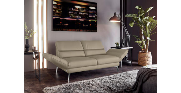 2-SITZER-SOFA Hellbraun Echtleder  - Chromfarben/Hellbraun, Design, Leder/Metall (172-226/83/96cm) - Dieter Knoll