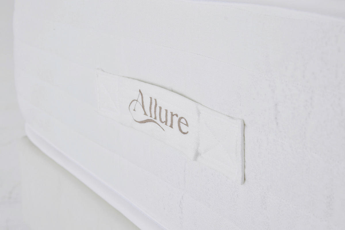 BOXSPRINGMATRATZE ALLURE REGINA H3/H4, 90/200 cm, Höhe ca.: 33 cm,  - Creme, Basics, Textil (90/200cm)