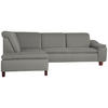 ECKSOFA in Flachgewebe Hellgrau  - Nussbaumfarben/Hellgrau, Design, Holz/Textil (247/82/187cm) - Max Winzer
