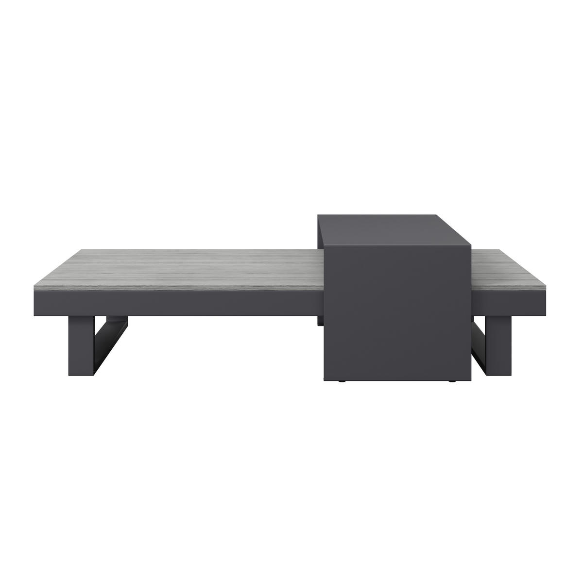 LOUNGEGARNITUR 245/329 cm Aluminium  - Dunkelgrau/Anthrazit, MODERN, Kunststoff/Textil (245/329cm) - Ambia Garden