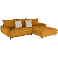 ECKSOFA WAVE Senfgelb Struktur  - Beige/Senfgelb, MODERN, Textil/Metall (266/189cm) - MID.YOU