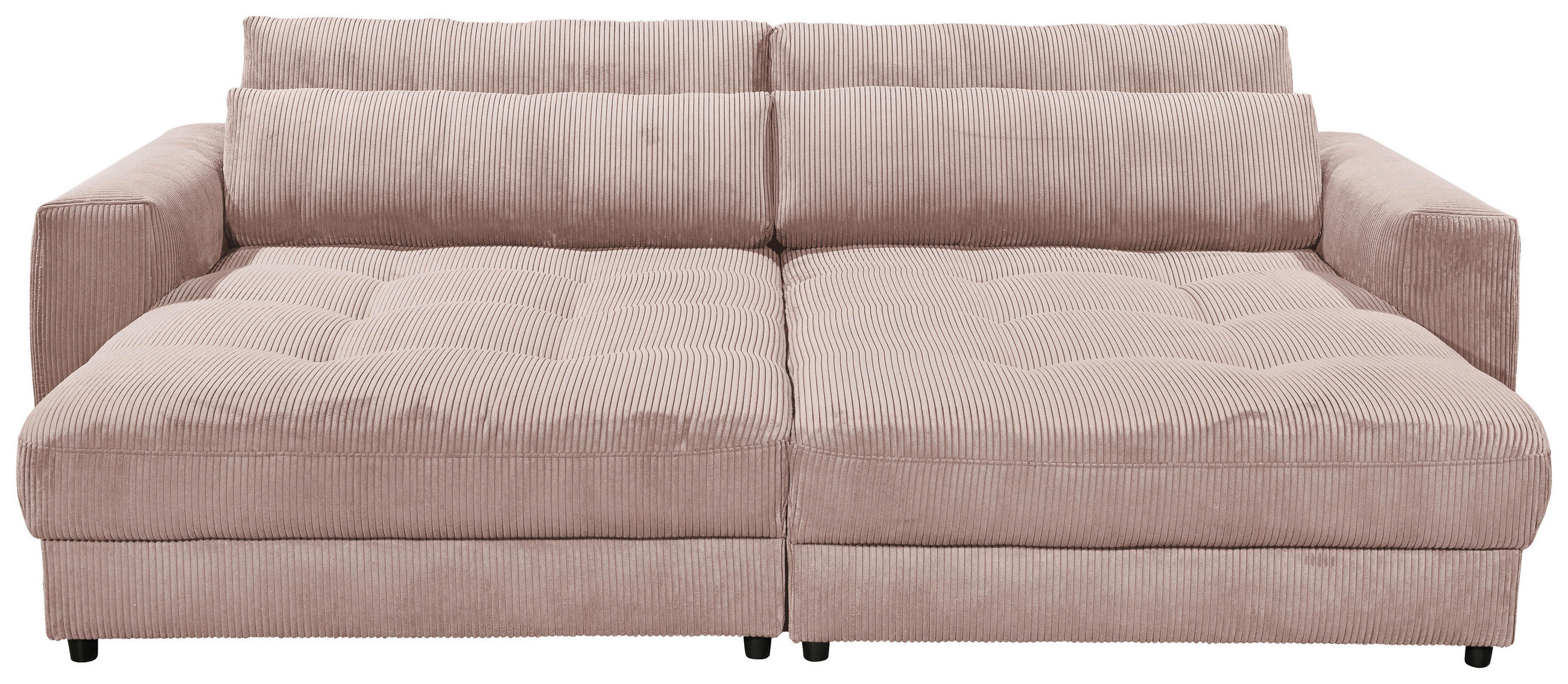 BIGSOFA Cord Hellrosa  - Hellrosa/Schwarz, KONVENTIONELL, Kunststoff/Textil (292/90/194cm) - MID.YOU