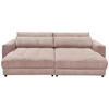 BIGSOFA Cord Hellrosa  - Hellrosa/Schwarz, KONVENTIONELL, Kunststoff/Textil (292/90/194cm) - MID.YOU