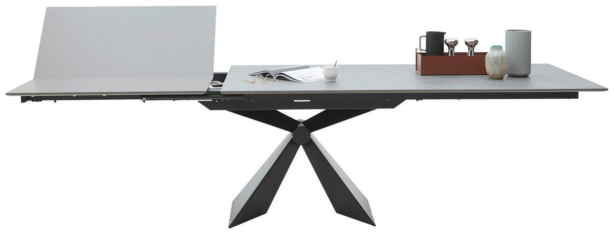 ESSTISCHMetall, Keramik 198/98/78 cm  - Schwarz/Grau, Design, Keramik/Metall (198/98/78cm) - Dieter Knoll