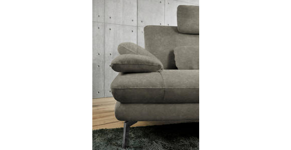 ECKSOFA in Velours Grau 284/184 cm - Schwarz/Grau, Design, Textil/Metall (284/184cm) - Dieter Knoll