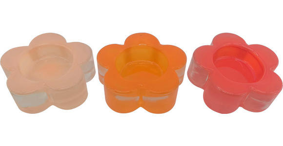TEELICHTGLAS - Gelb/Rot, Basics, Glas (7/2,5cm) - Ambia Home