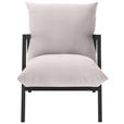 SESSEL Mikrofaser Hellgrau    - Wengefarben/Hellgrau, Design, Holz/Textil (63/76/80cm) - Carryhome