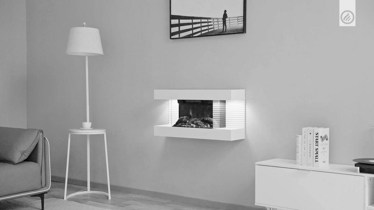 ELEKTROKAMIN - Weiß, Basics, Glas/Metall (82,0/84,0/21,7cm)