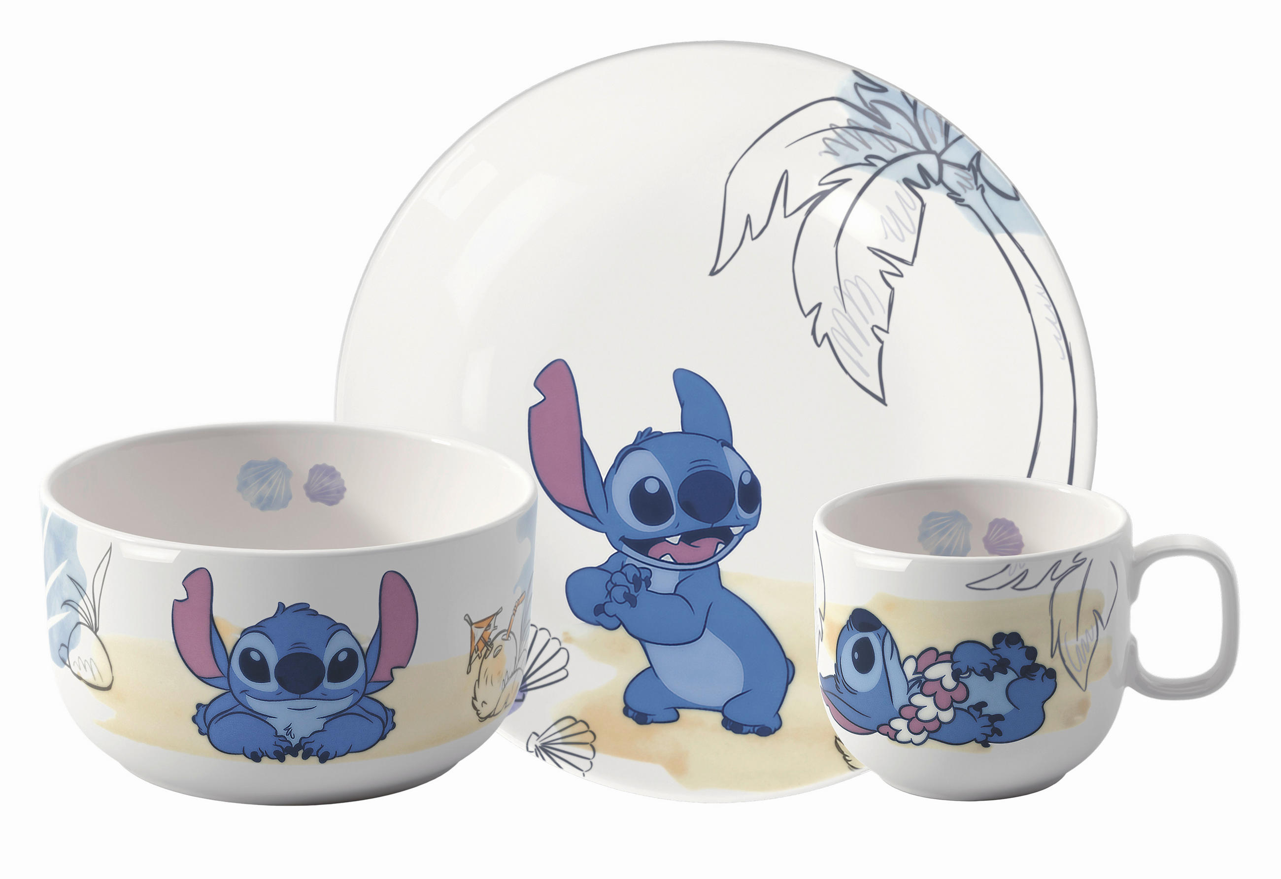KINDERGESCHIRRSET Disney Stitch 3-teilig  - Multicolor, Basics, Keramik (26,6/13,3/23,2cm) - Villeroy & Boch