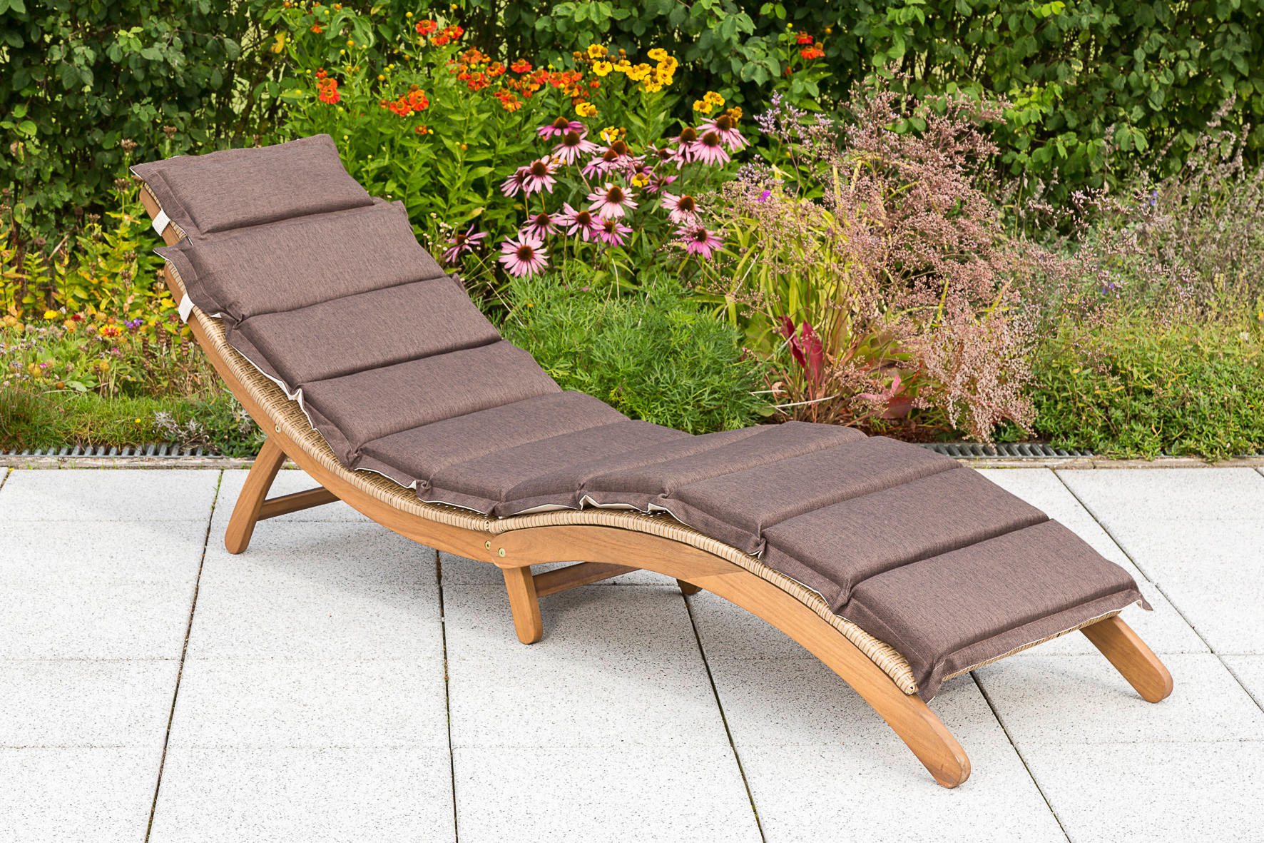 GARTENLIEGE 183/60/54 cm Akazie  - Naturfarben, MODERN, Holz/Kunststoff (183/60/54cm) - Gardenson
