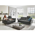 3-SITZER-SOFA Latina in Echtleder Anthrazit  - Anthrazit/Alufarben, Design, Leder/Metall (190/82/99cm) - Dieter Knoll
