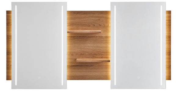BADEZIMMERSPIEGEL 150/80/14,1 cm - Eichefarben, Design, Glas/Holzwerkstoff (150/80/14,1cm) - Novel