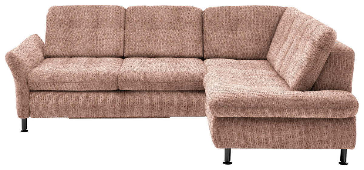 ECKSOFA in Webstoff Orange  242/210 cm  - Schwarz/Orange, KONVENTIONELL, Textil/Metall (242/210cm) - Beldomo Style