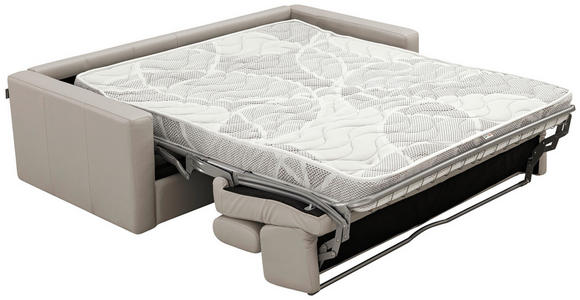 SCHLAFSOFA  in Echtleder Creme  - Creme/Schwarz, Design, Leder/Kunststoff (185/93/98cm) - Novel