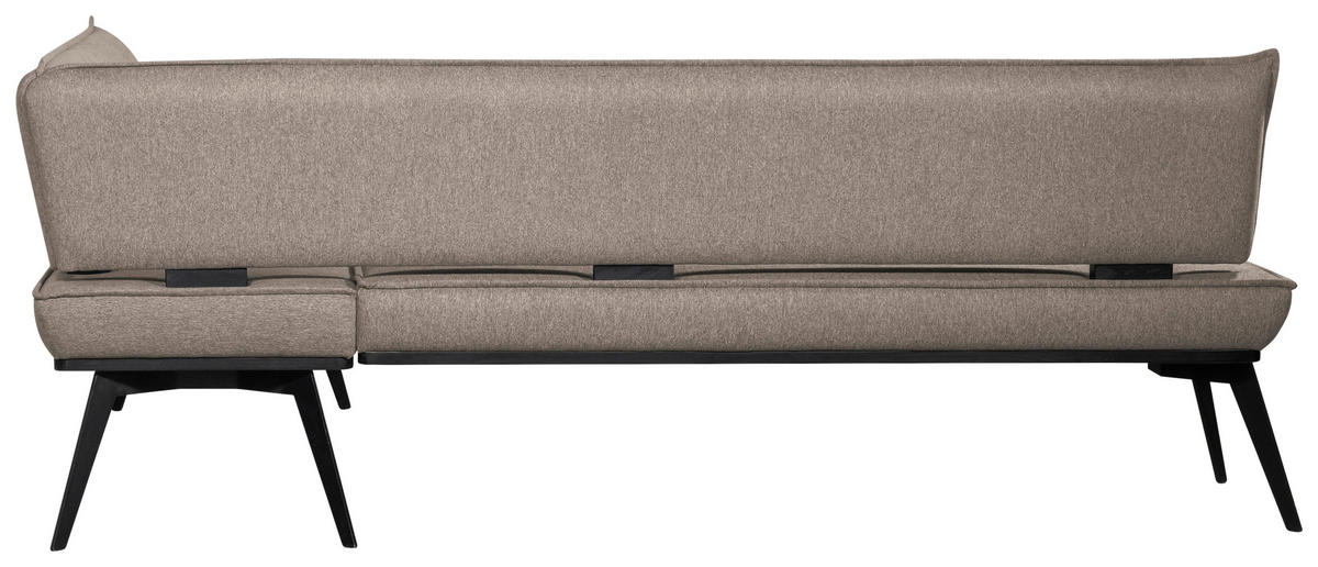 ECKBANK 215/165 cm Webstoff Schwarz, Taupe Buche massiv   - Taupe/Schwarz, Basics, Holz/Textil (215/165cm) - Carryhome