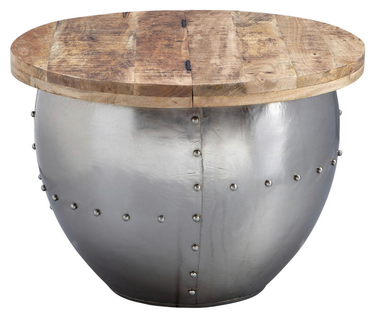 DOHÁNYZÓASZTAL fa 60/60/43 cm   - barna/ezüstszínű, Modern, fa/fém (60/60/43cm) - MID.YOU