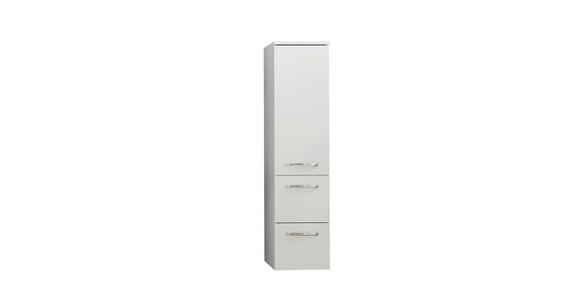 MIDISCHRANK 30/123/33 cm - Chromfarben/Weiß, KONVENTIONELL, Holzwerkstoff/Metall (30/123/33cm) - Xora