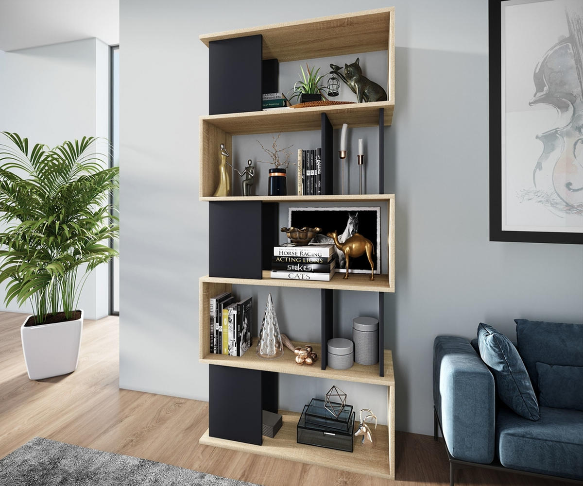 OTVORENA POLICA sonoma hrast  - sonoma hrast/grafitno siva, Moderno, pločasti materijal (80/175,3/33cm)