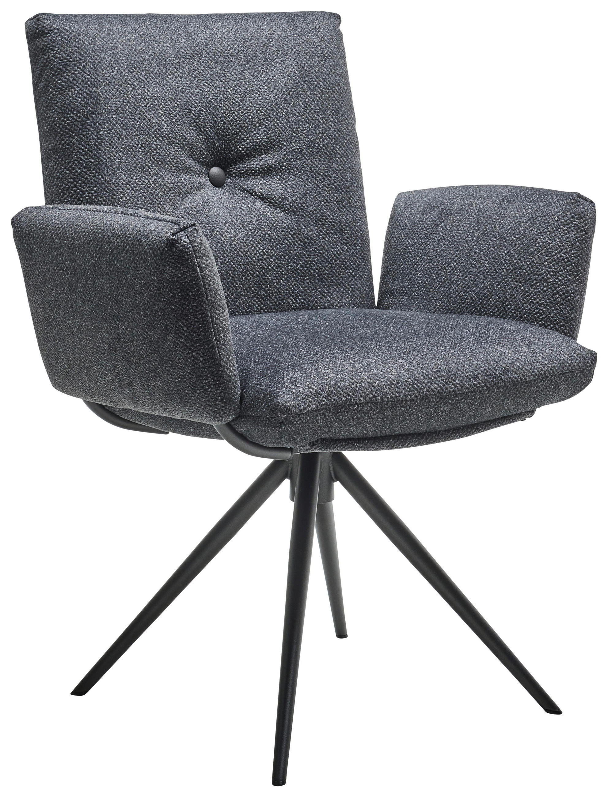 ARMLEHNSTUHL  in beflockt  - Dunkelgrau/Anthrazit, Design, Textil/Metall (70/89/68cm) - Dieter Knoll