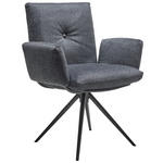ARMLEHNSTUHL  in beflockt  - Dunkelgrau/Anthrazit, Design, Textil/Metall (70/89/68cm) - Dieter Knoll