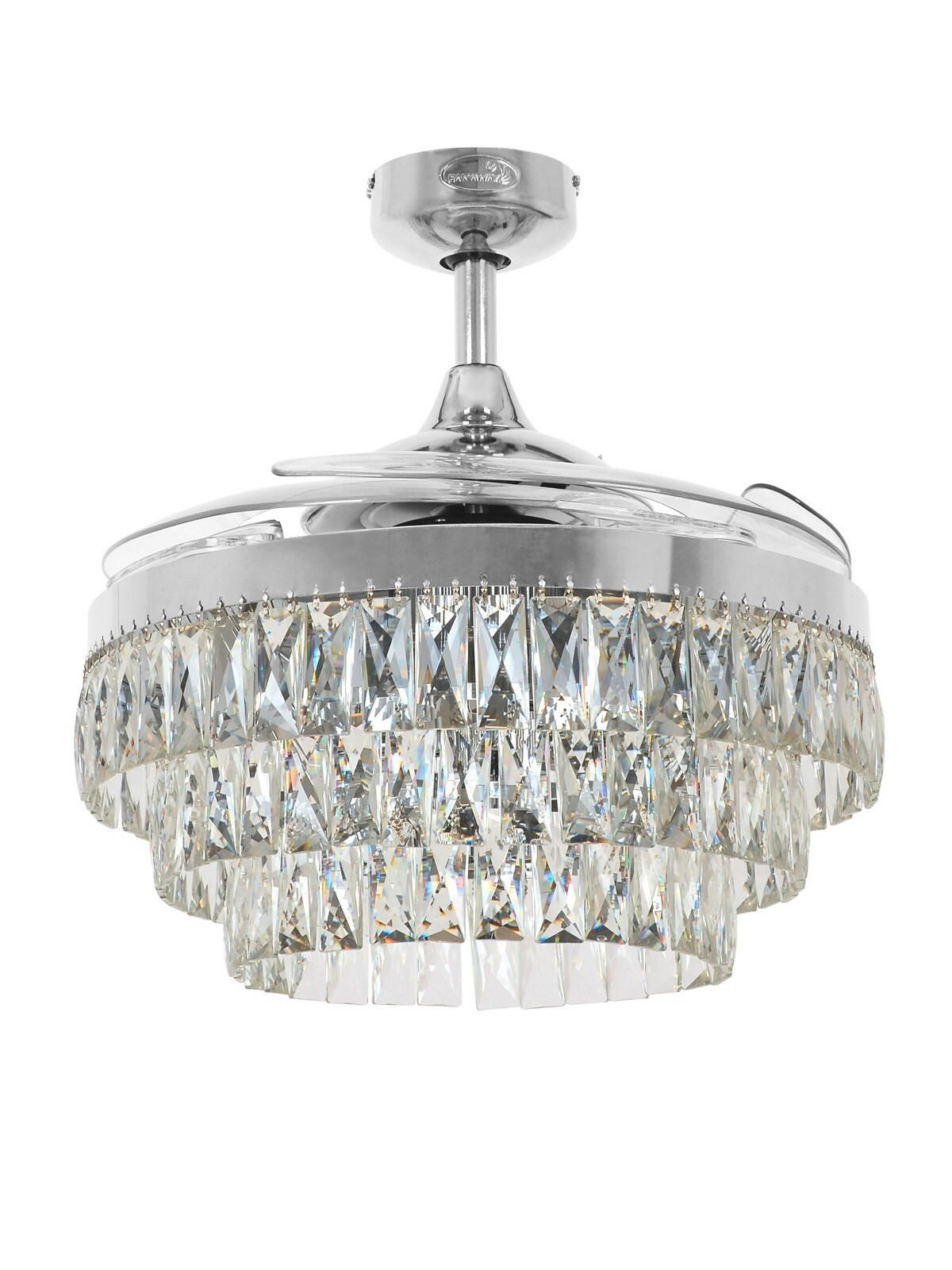 DECKENVENTILATOR  122/50 cm    - Chromfarben/Transparent, Trend, Kunststoff/Metall (122/50cm) - P & B