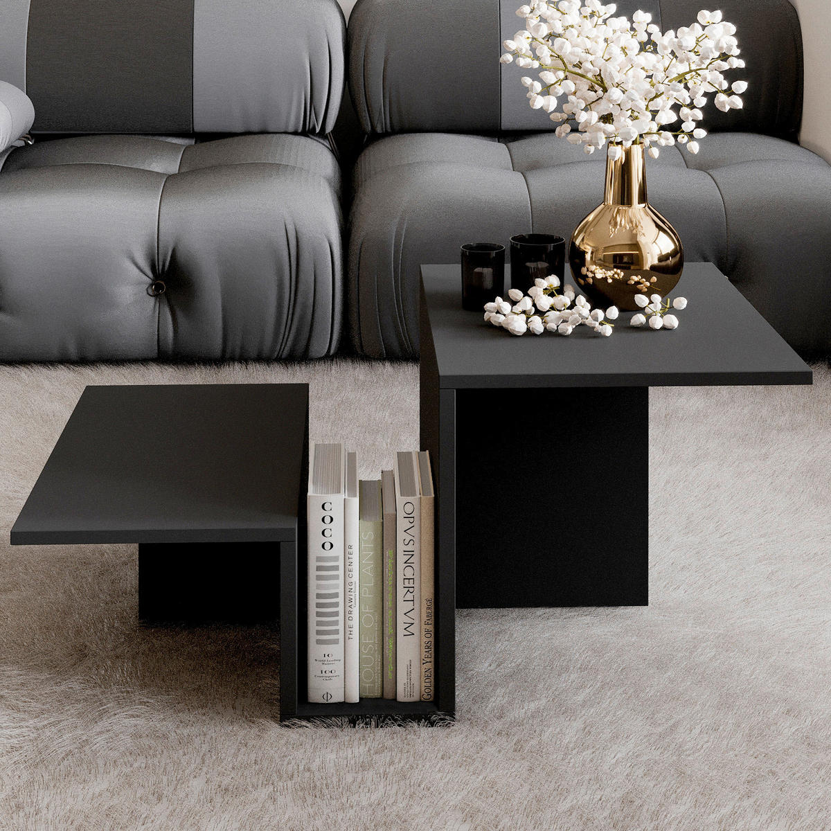 COUCHTISCH Relinda Couchtisch 90/45/50 cm Anthrazit  - Anthrazit, Design, Holzwerkstoff (90/45/50cm) - Livetastic