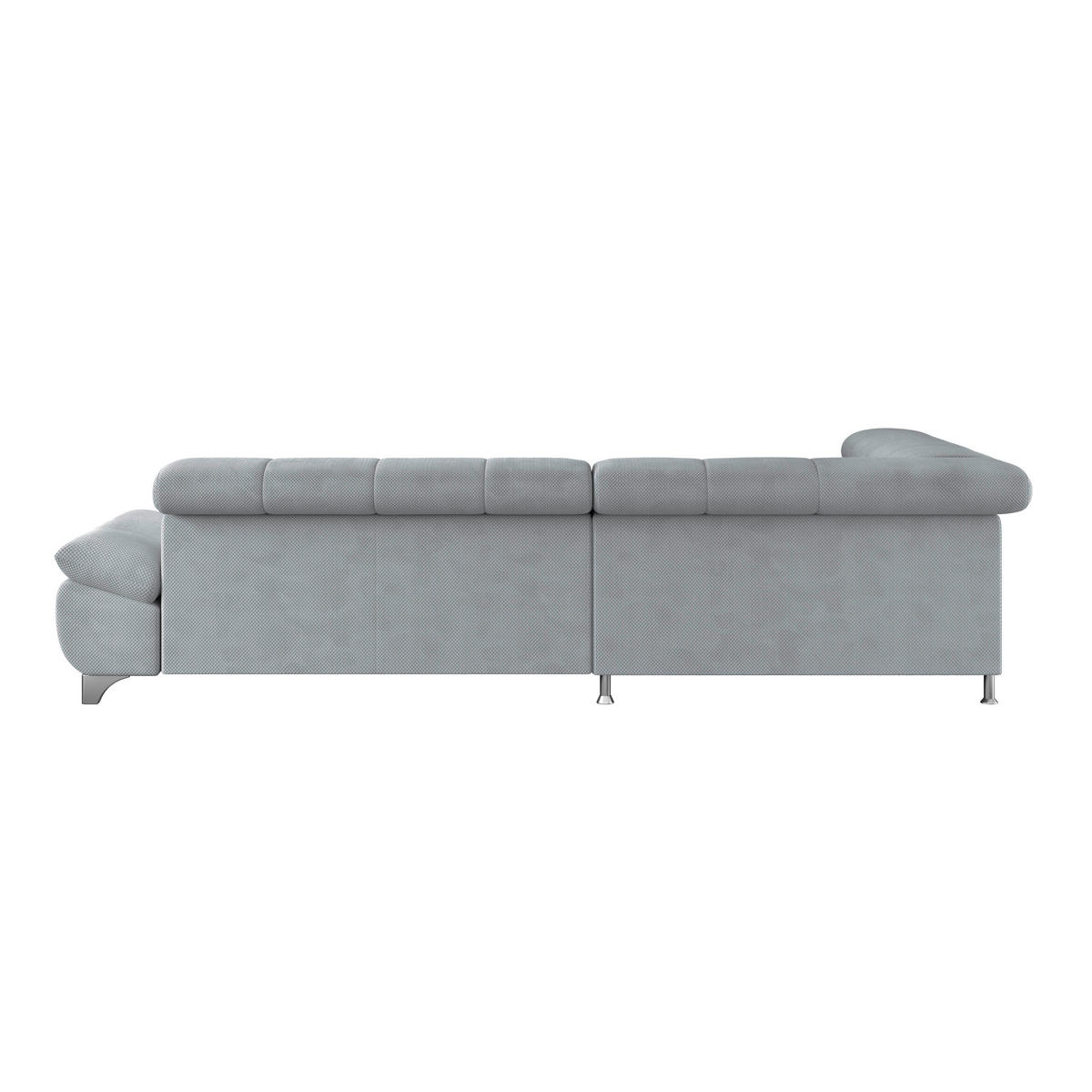 ECKSOFA Grau Chenille  - Chromfarben/Grau, KONVENTIONELL, Textil/Metall (234/312cm) - Livetastic