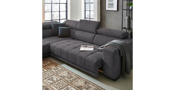 ECKSOFA  in Mikrofaser Grau  207/301 cm  - Schwarz/Grau, Design, Textil/Metall (207/301cm) - Xora
