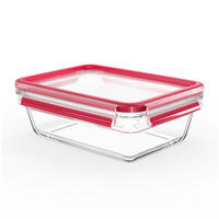 FRISCHHALTEDOSE CLIP & CLOSE GLAS 1,3 L  - Rot, Basics, Glas/Kunststoff (22,7/16,6/7,9cm) - Emsa