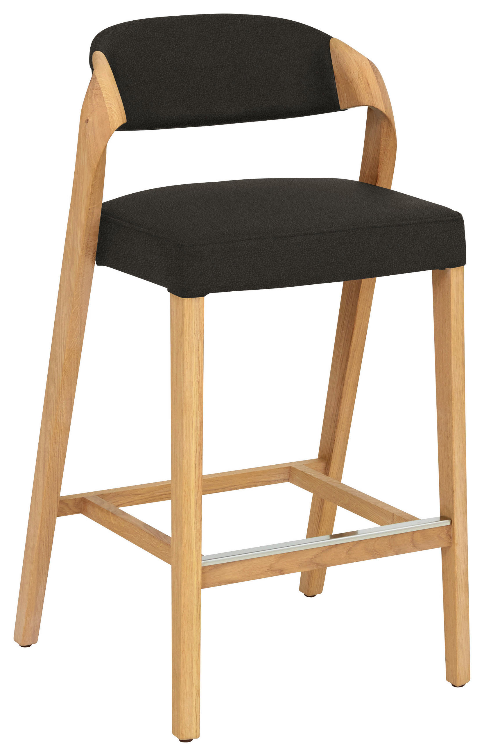 TRESENSTUHL in Dunkelbraun, Wildeiche  - Wildeiche/Dunkelbraun, Natur, Leder/Holz (51/93/49cm) - Voglauer