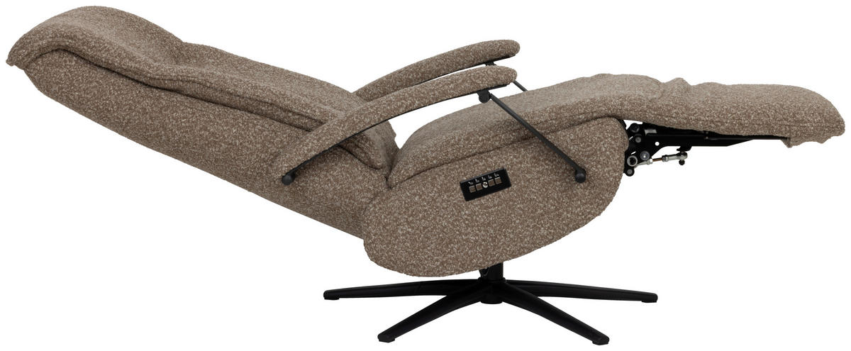 RELAXSESSEL Webstoff    - Taupe/Schwarz, Design, Holz/Textil (67/114/84cm) - Livetastic