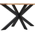 ESSTISCH 140/80/76 cm Echtholz  Holz, Metall rechteckig Eichefarben  - Eichefarben/Schwarz, LIFESTYLE, Holz/Metall (140/80/76cm) - Linea Natura