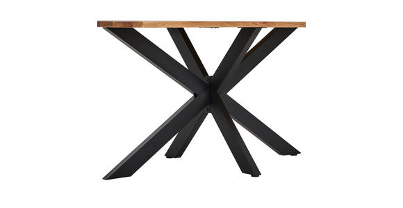 ESSTISCH 140/80/76 cm Echtholz  Holz, Metall rechteckig Eichefarben  - Eichefarben/Schwarz, LIFESTYLE, Holz/Metall (140/80/76cm) - Linea Natura