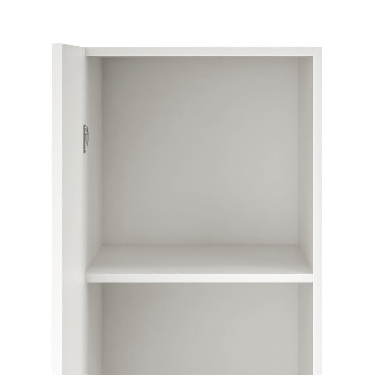 GESCHIRRSCHRANK 50/200/57 cm  in Weiß, Weiß Hochglanz  - Edelstahlfarben/Weiß Hochglanz, MODERN, Holzwerkstoff/Metall (50/200/57cm) - FlexWell