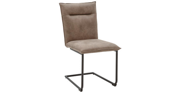 SCHWINGSTUHL Mikrofaser Schwarz, Hellbraun - Hellbraun/Schwarz, Design, Textil/Metall (47/87/62cm) - Valnatura