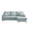 ECKSOFA Hellblau Cord  - Naturfarben/Hellblau, Design, Holz/Textil (228/150cm) - P & B