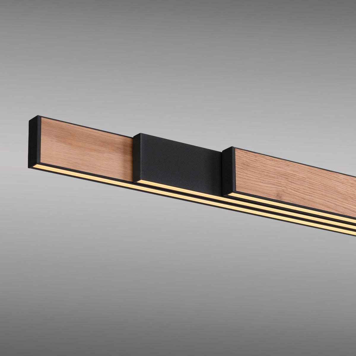 LED-HÄNGELEUCHTE Adriana Square 179/5,8/180 cm  - Eichefarben/Schwarz, Natur, Holz/Metall (179/5,8/180cm) - Paul Neuhaus