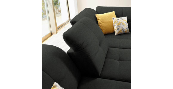 ECKSOFA in Chenille Anthrazit 310/240 cm - Anthrazit/Schwarz, Design, Textil/Metall (310/240cm) - Xora