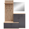 GARDEROBE  in 148/199/38 cm  - Anthrazit/Eiche Artisan, Design, Glas/Holzwerkstoff (148/199/38cm) - Xora