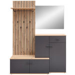 GARDEROBE  in 148/199/38 cm  - Anthrazit/Eiche Artisan, Design, Glas/Holzwerkstoff (148/199/38cm) - Xora