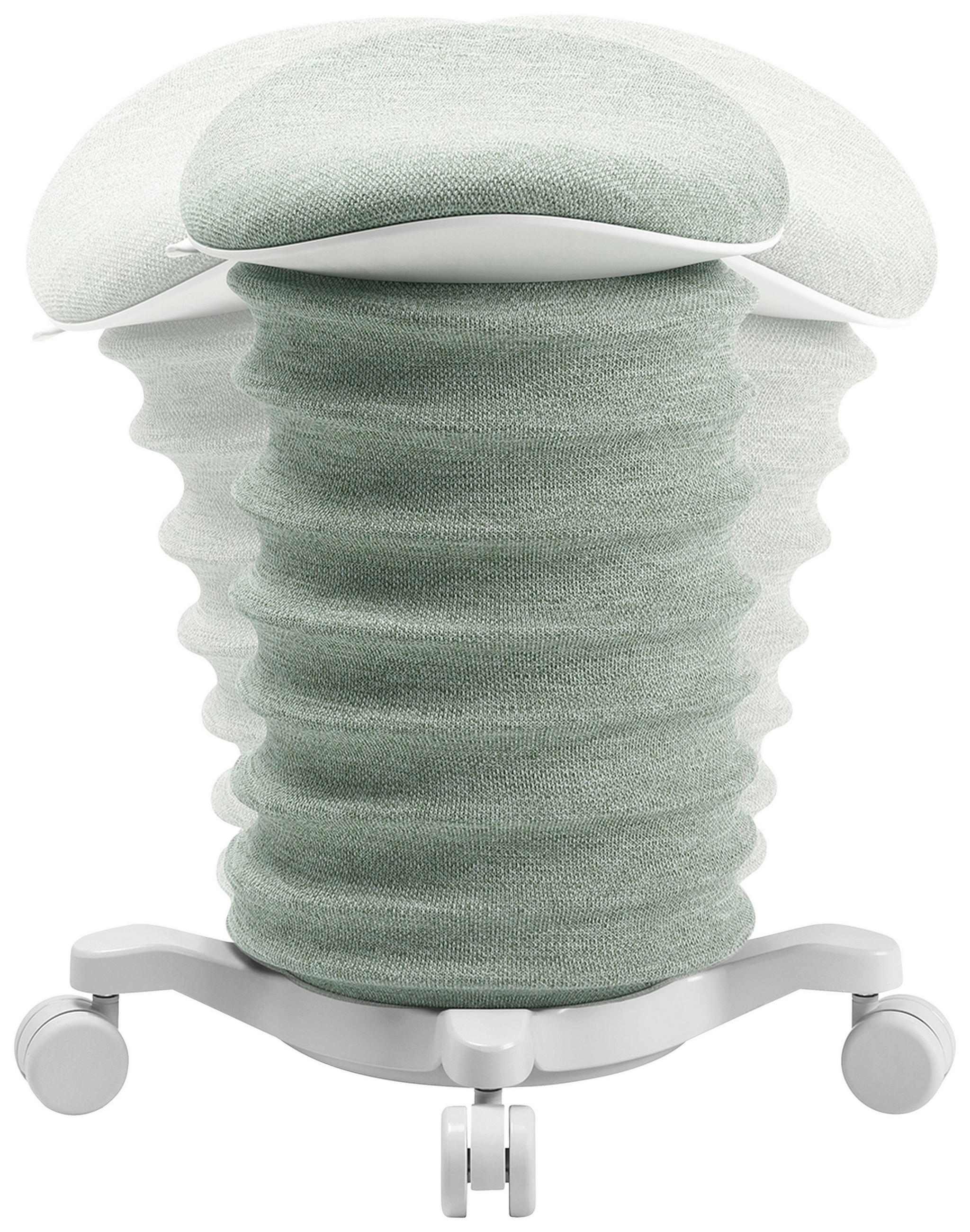 BÜROHOCKER Weiß, Hellgrün  - Weiß/Hellgrün, Design, Kunststoff/Textil (37,5/58-70/36cm) - Topstar