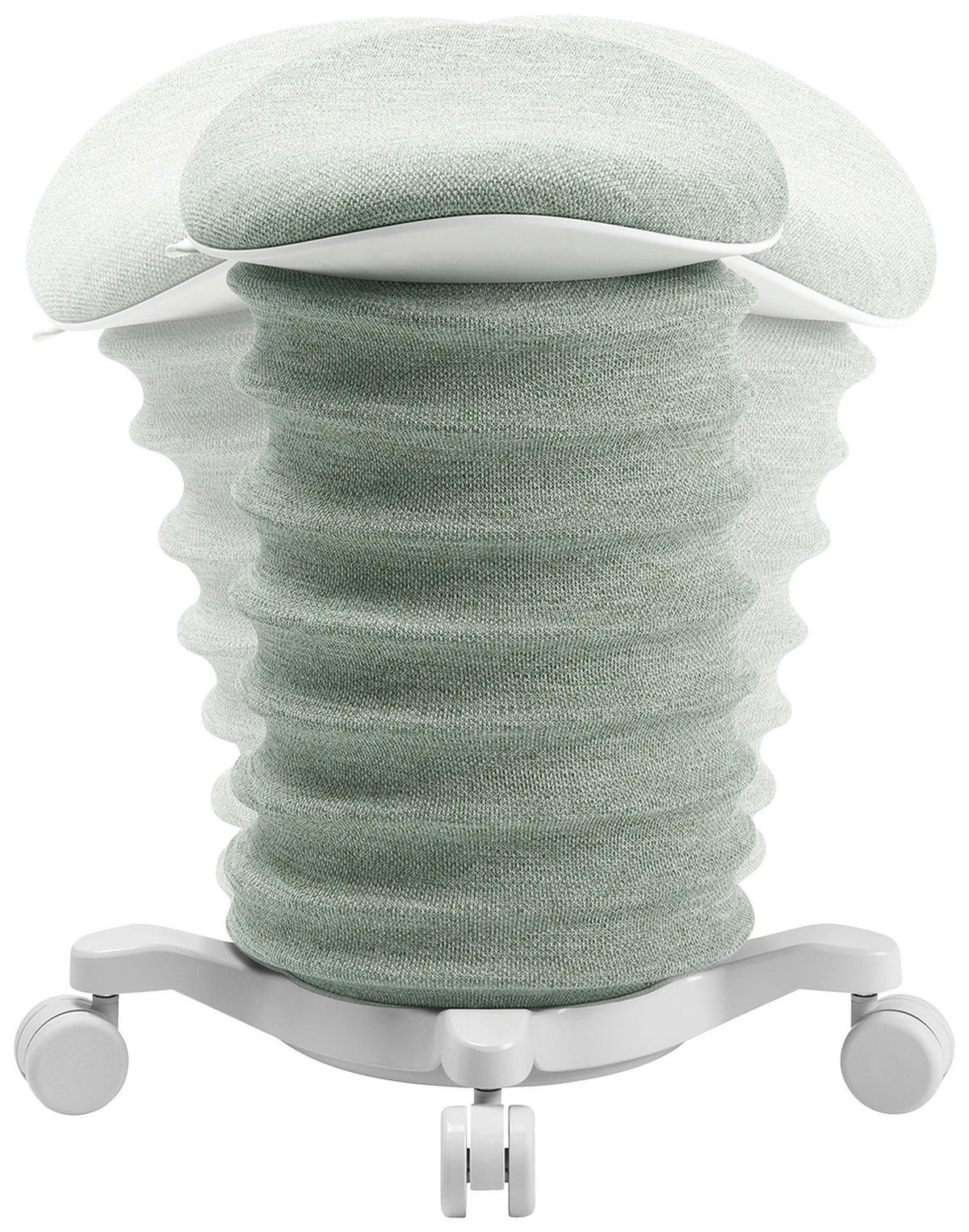 BÜROHOCKER Weiß, Hellgrün  - Weiß/Hellgrün, Design, Kunststoff/Textil (37,5/58-70/36cm) - Topstar