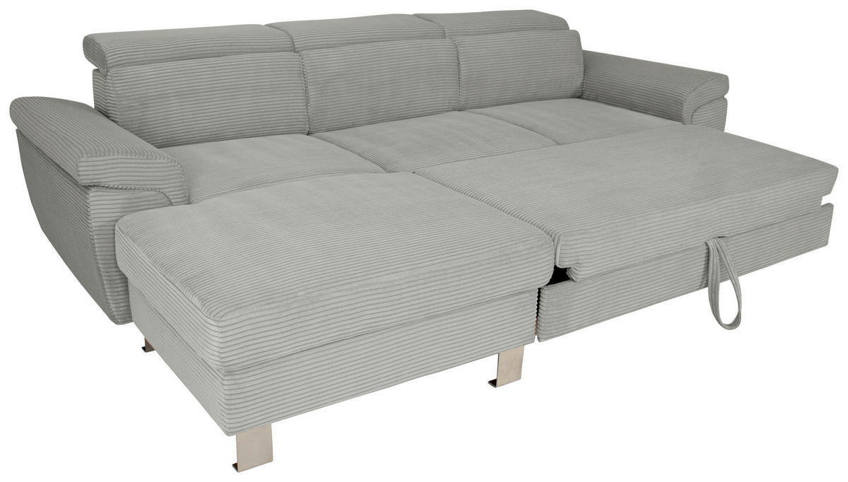 HÖRNSOFFA i manchester grå  - silver/grå, Design, metall/textil (167/250cm) - MID.YOU